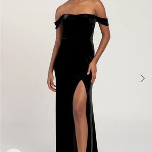 Jenny Yoo Issa Dress Black Velvet - size 0